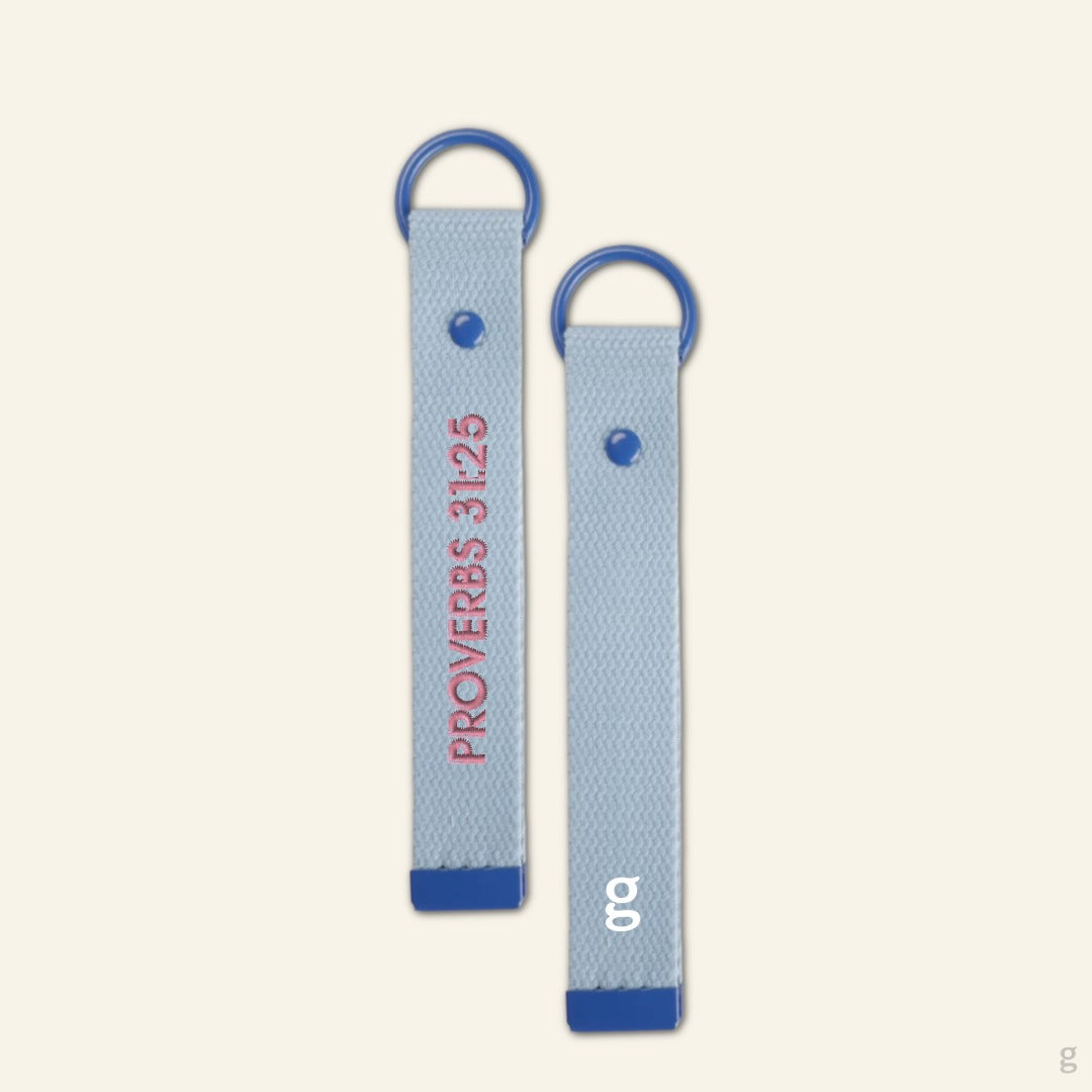 Proverbs 31:25 Canvas Keychain Strap