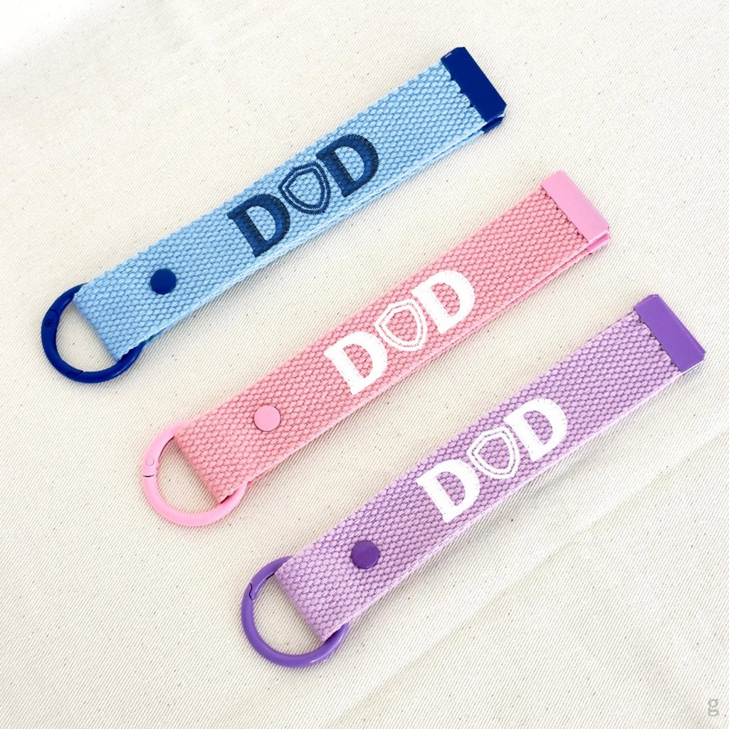Dad Shield Canvas Keychain Strap