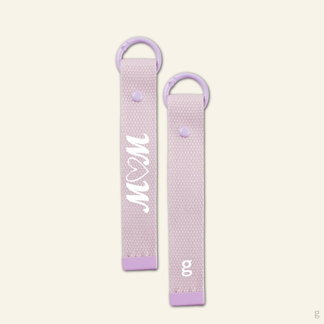 Mom Heart Canvas Keychain Strap