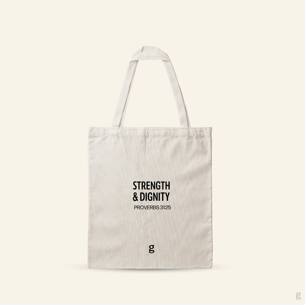 Proverbs 31:25 Cotton Canvas Tote Bag