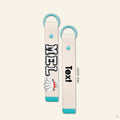 The Goodayy keychain strap canvas with "MEL" embroidery letter patch and personalized embroidery name or text on the flip side of the keychain strap.