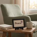 Peace frame in a calm reading corner