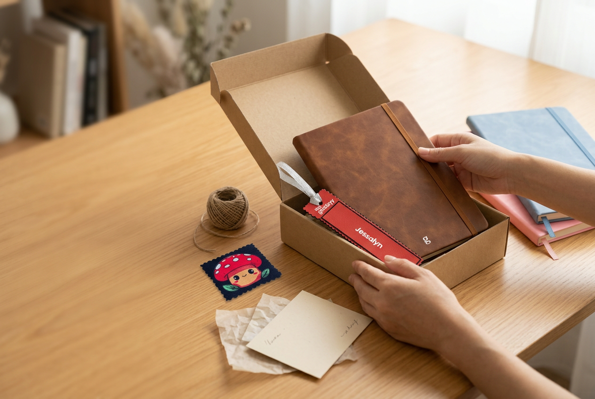 Souvenirs collection in a gift-preparing lifestyle scene