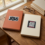 Strength in Jesus stickers on hardcover notebooks