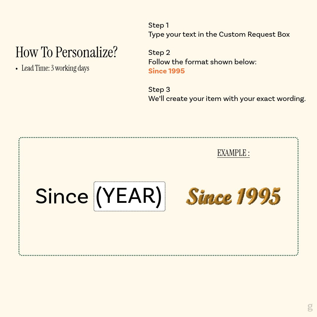 Brick Bond Embroidery Strap Tag Keychain - Custom Year Edition