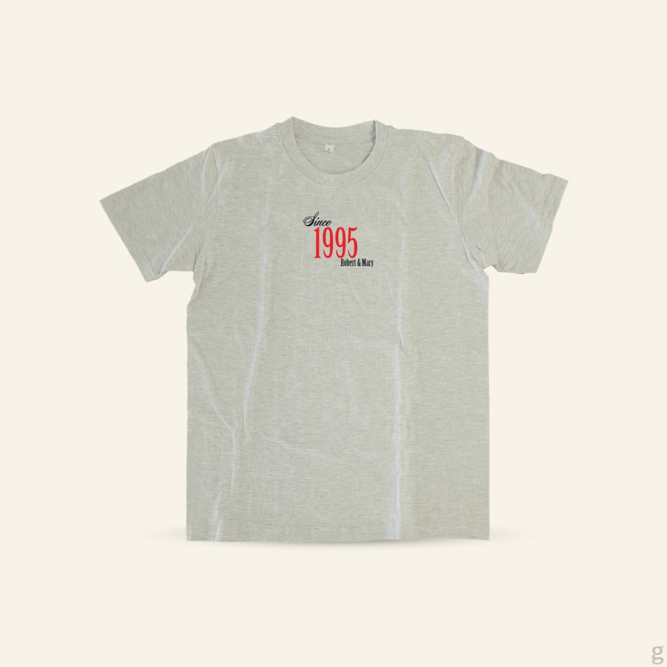 Brick Bond T‑Shirt – Custom Year Edition (White & Ash Grey)