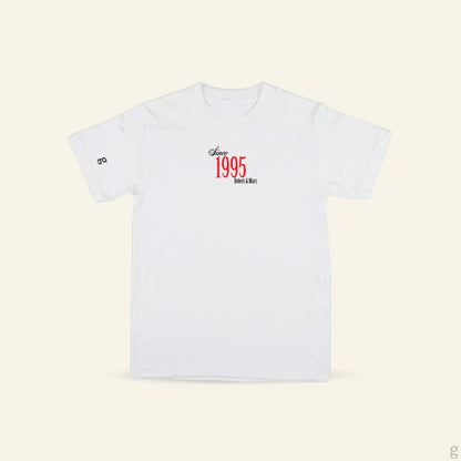 Brick Bond T‑Shirt – Custom Year Edition (White & Ash Grey)
