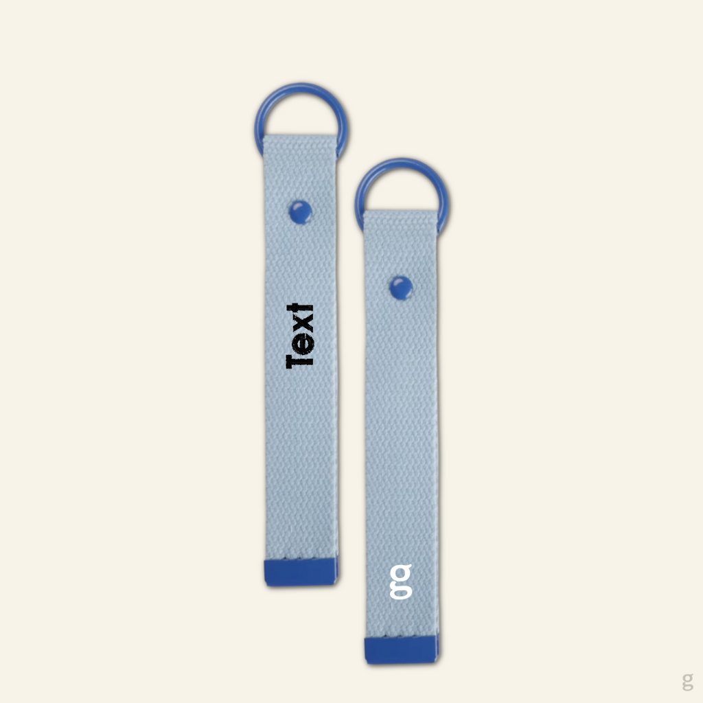 The Goodayy blue keychain strap canvas with a blue ring clip that can be used a keychain or strap tag accessories. Additionally able to add a personalized embroidered name on.
