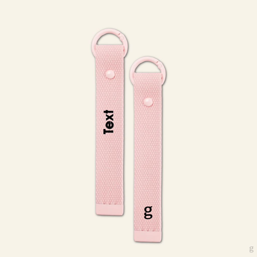 The Goodayy pink keychain strap canvas with a pink ring clip that can be used a keychain or strap tag accessories. Additionally able to add a personalized embroidered name on.