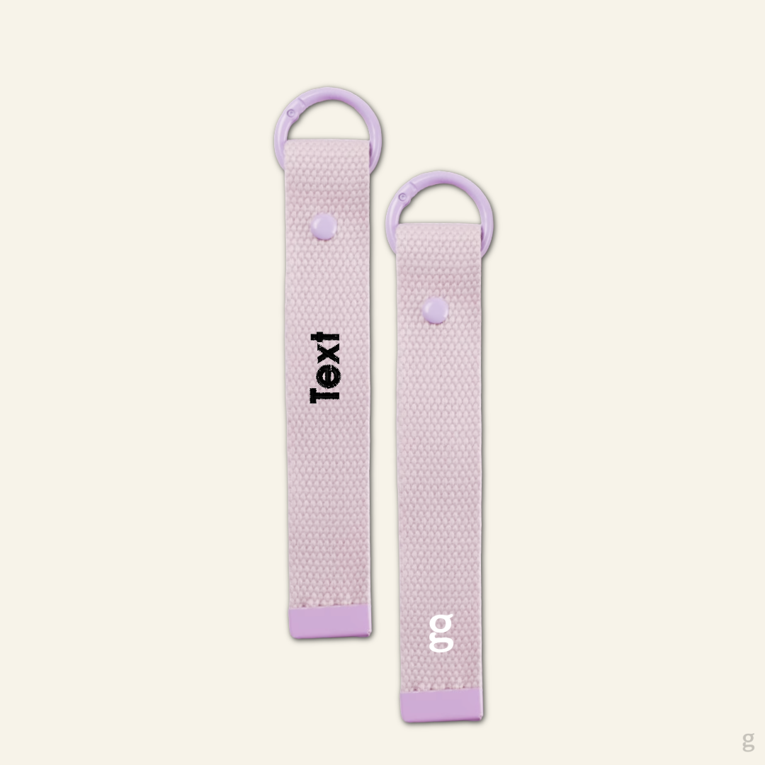 The Goodayy purple keychain strap canvas with a purple ring clip that can be used a keychain or strap tag accessories. Additionally able to add a personalized embroidered name on.