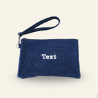 The Goodayy navy pouch with strap canvas on a white background.