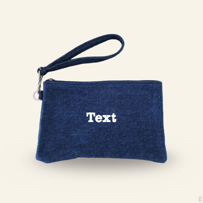 The Goodayy navy pouch with strap canvas on a white background.