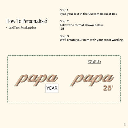PAPA Personalized Year Embroidery Baseball Cap