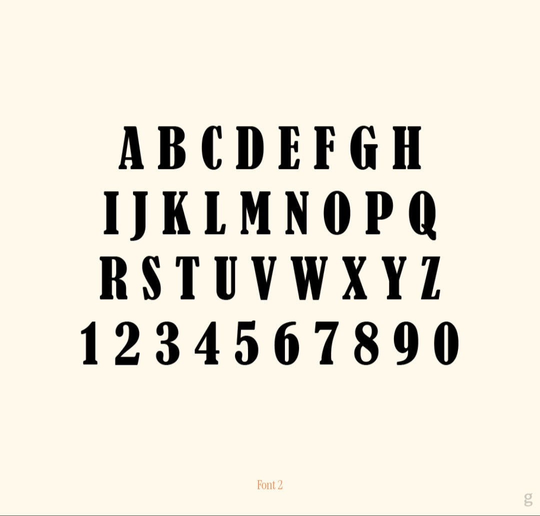 The Goodayy provides two exclusive fonts for printed bible verses personalization series, showcasing font 2 in the image.