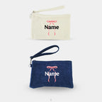 Personalized Pink Ribbon Pouch/w Strap