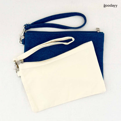 The Goodayy White Pouch With Embroidery Patches Customization