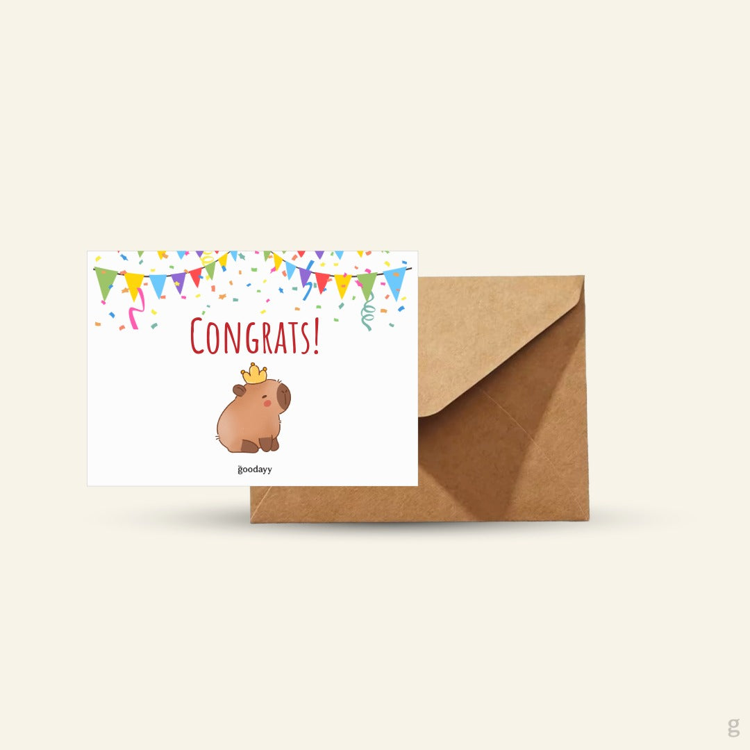 Congrats Capybara Greeting Card