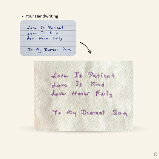 Custom Embroidered Handwritten Note Keepsake