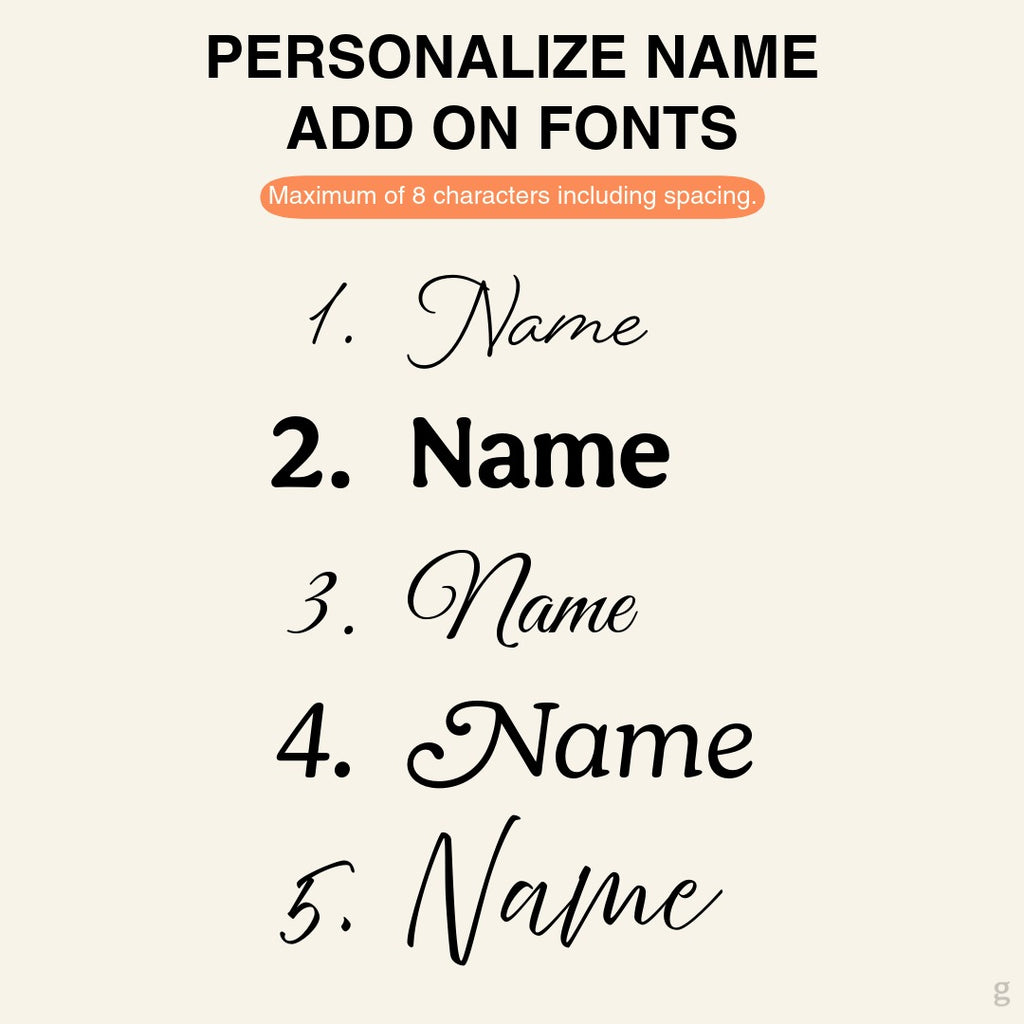 The Goodayy curated text font collection options for personalized floral illustrations a5 journal.