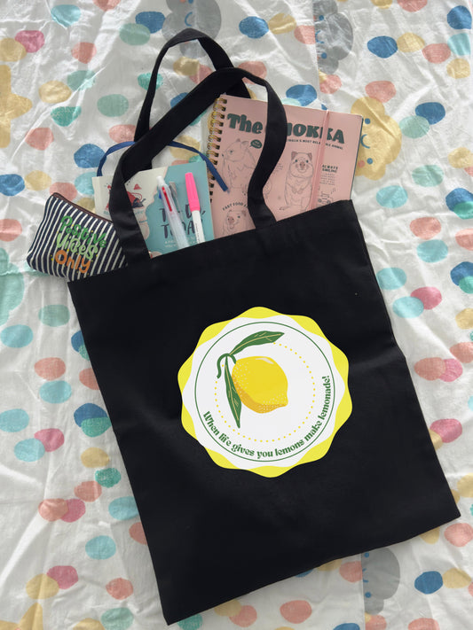 "When Life Gives You Lemons, Make Lemonade" Printed Tote Bag